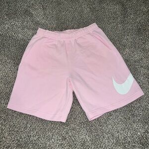Never worn!! Nike Light Pink Shorts with White Swoosh